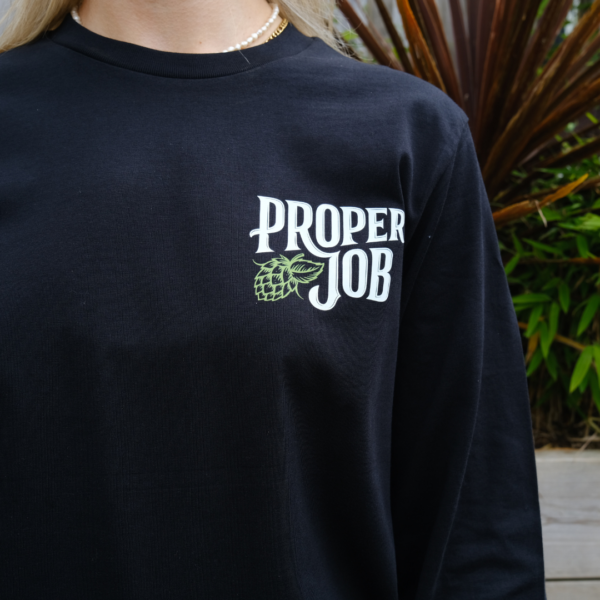 Proper Job long-sleeve t-shirt in black